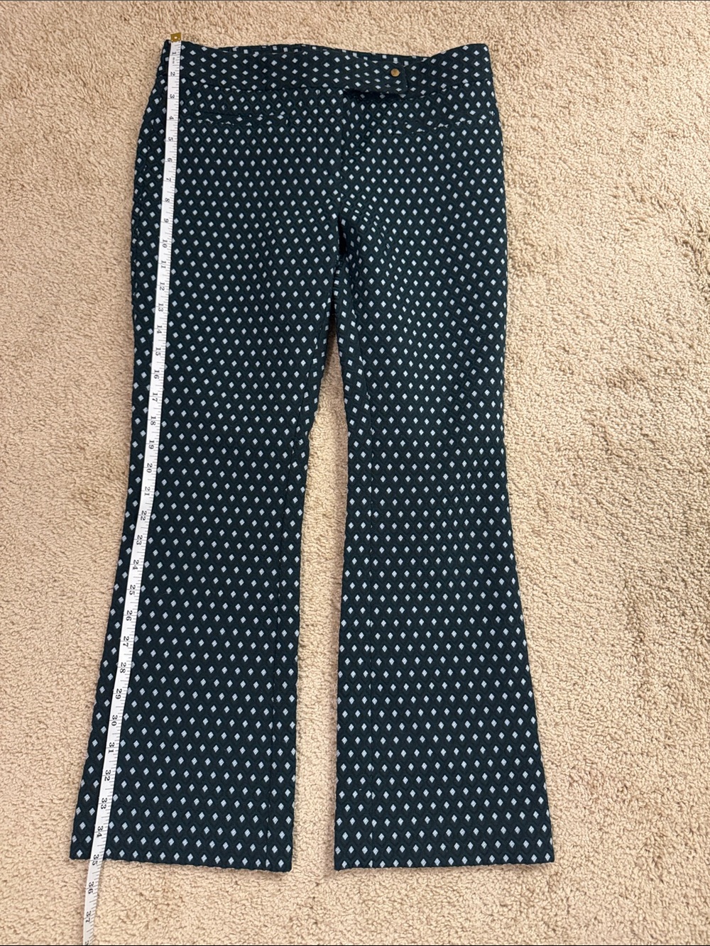 Black Geometric Print Slim Pants